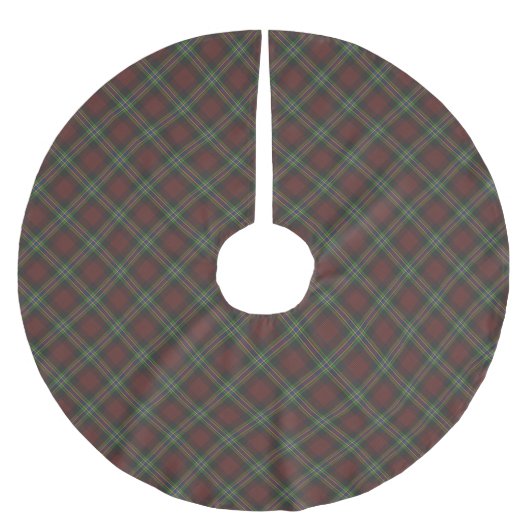 Jupon De Sapin En Polyester Brossé Noël rouge vert bleu plaid motif élégant (Devant)