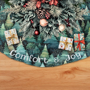 Jupon De Sapin En Polyester Brossé Noël rustique Woodland