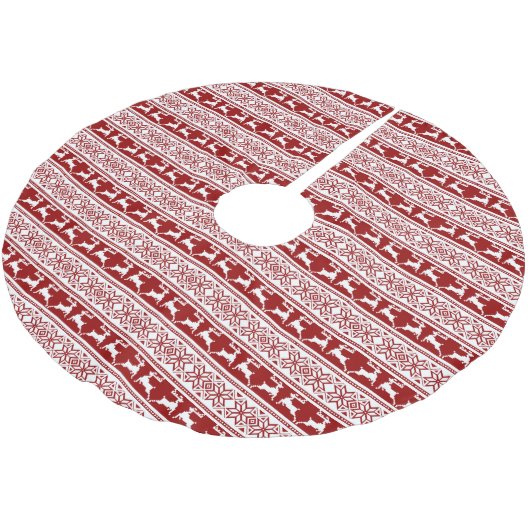 Jupon De Sapin En Polyester Brossé Noël scandinave renne (Angle)