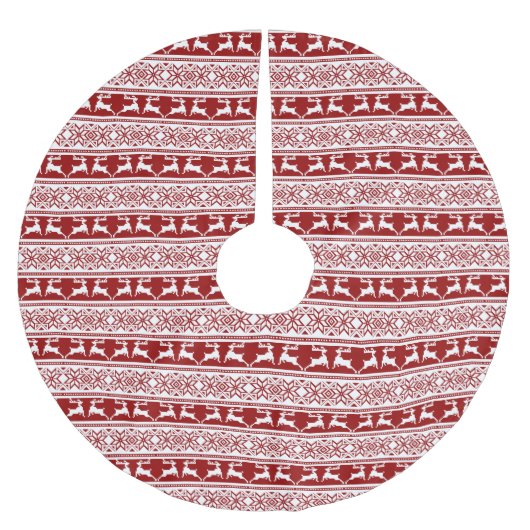Jupon De Sapin En Polyester Brossé Noël scandinave renne (Devant)