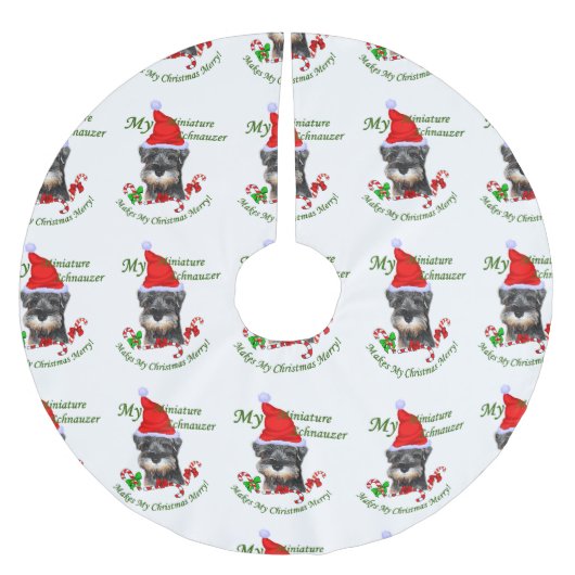 Jupon De Sapin En Polyester Brossé Noël Schnauzer miniature (Devant)