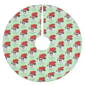 Jupon De Sapin En Polyester Brossé Noël Stocker mignonne Calico Kitten (Devant)