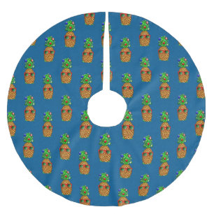 Jupon De Sapin En Polyester Brossé Noël tropical Ananas Noël Noël