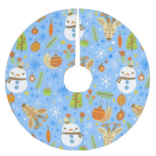 Jupon De Sapin En Polyester Brossé Noël tropical july escargot bonhomme de neige vaca
