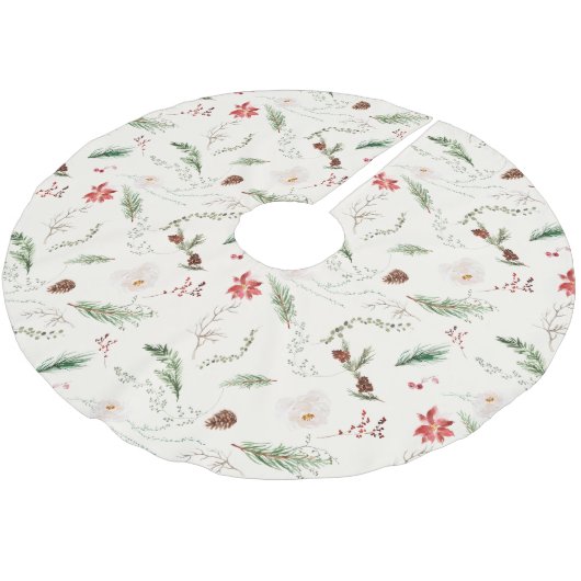 Jupon De Sapin En Polyester Brossé Noël Vacances Élégant Boho Botanique Nature (Angle)
