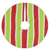 Jupon De Sapin En Polyester Brossé Noël Vacances Vert & Rouge Motif (Devant)