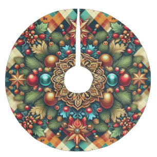 Jupon De Sapin En Polyester Brossé Noël vintage/classique coloré