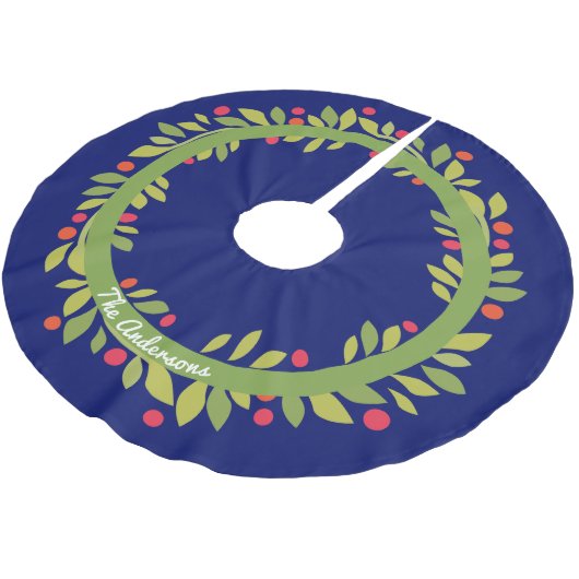 Jupon De Sapin En Polyester Brossé Noël Weath | vert et bleu (Angle)