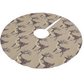 Jupon De Sapin En Polyester Brossé Noël Whimsical Brown Deer (Angle)