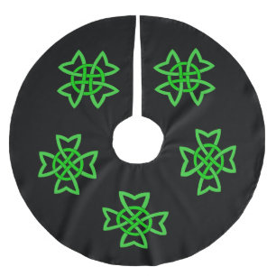 Jupon De Sapin En Polyester Brossé Noeud celtique vert irlandais