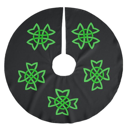 Jupon De Sapin En Polyester Brossé Noeud celtique vert irlandais (Devant)