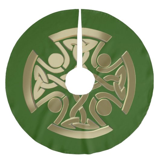 Jupon De Sapin En Polyester Brossé noeud d'or celtique (Devant)