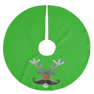 Jupon De Sapin En Polyester Brossé Noeud rouge avec Moustache