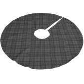 Jupon De Sapin En Polyester Brossé Noir blanc tartan plaid hiver Noël motif (Angle)