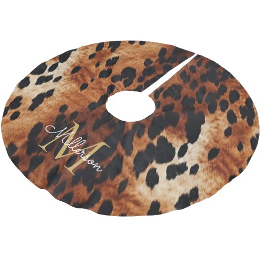 Jupon De Sapin En Polyester Brossé Noir Crème Brown Vachet Monogramme Or (Angle)