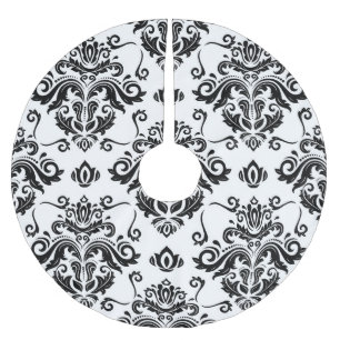 Jupon De Sapin En Polyester Brossé Noir et blanc oriental : Texture classique