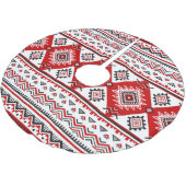 Jupon De Sapin En Polyester Brossé Noir noir rouge, motifs ukrainiens. (Angle)