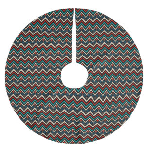 Jupon De Sapin En Polyester Brossé Noir Rouge Turquoise Beige Aztèque Motif