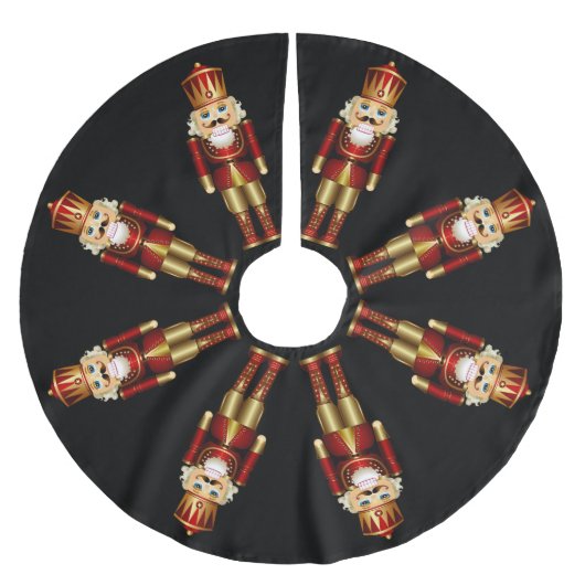 Jupon De Sapin En Polyester Brossé Noix rouges et noires d'or (Devant)