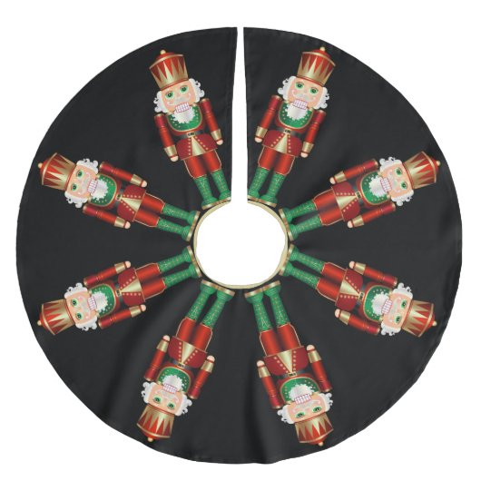 Jupon De Sapin En Polyester Brossé Noix rouges vertes et noix d'or (Devant)