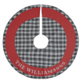 Jupon De Sapin En Polyester Brossé nom de famille personnalisé jupe d'arbre de noël (Devant)