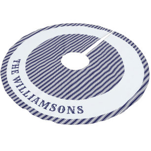 Jupon De Sapin En Polyester Brossé nom de famille personnalisé jupe d'arbre de noël