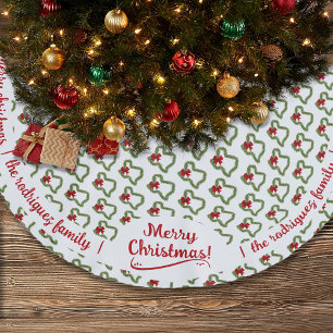 Jupon De Sapin En Polyester Brossé Nom de famille Texas Christmas Wreath with Red Bow