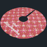 Jupon De Sapin En Polyester Brossé Nom personnalisé Gras rose rouge or géométrique<br><div class="desc">Gras rose rouge or géométrique Nom personnalisé Jupe en polyester brossé</div>