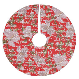 Jupon De Sapin En Polyester Brossé Noms de la jupe d'arbre de Noël du Christ