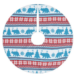 Jupon De Sapin En Polyester Brossé Nordic Fair Isle Triceratops Dinosaures Sweat