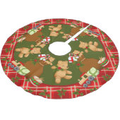 Jupon De Sapin En Polyester Brossé Nounours de Noël festifs (Angle)