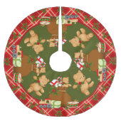Jupon De Sapin En Polyester Brossé Nounours de Noël festifs (Devant)