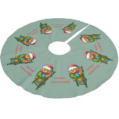 Jupon De Sapin En Polyester Brossé Nounours Joyeux Noël (Angle)