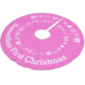 Jupon De Sapin En Polyester Brossé Nourriture personnalisée, premier Noël (Angle)