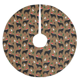 Jupon De Sapin En Polyester Brossé Nouveau Père Noël Chiens de Terre-Neuve Noël