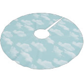 Jupon De Sapin En Polyester Brossé Nuages dans un ciel bleu d'hiver (Angle)