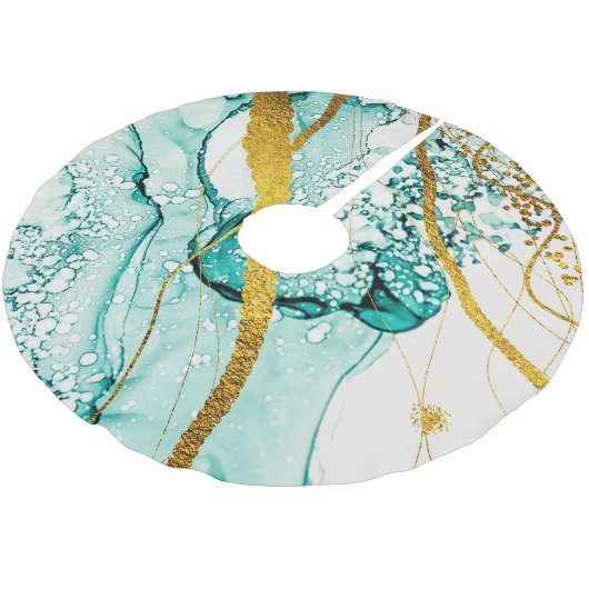 Jupon De Sapin En Polyester Brossé Nuages d'art Abstraits : Encre translucide (Angle)