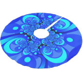 Jupon De Sapin En Polyester Brossé Nuances de bleu moderne art fractal Abstrait (Angle)