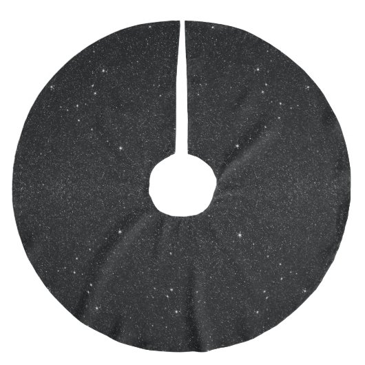 Jupon De Sapin En Polyester Brossé Nuit étoilée majestueuse noire et blanche de (Devant)