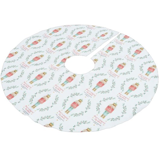Jupon De Sapin En Polyester Brossé Nutcracker aquarelle botanique joli Noël (Angle)