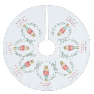 Jupon De Sapin En Polyester Brossé Nutcracker aquarelle botanique joli Noël