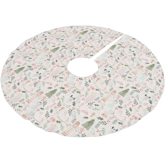 Jupon De Sapin En Polyester Brossé Nutcracker aquarelle vacances Brossé Polyeste (Angle)