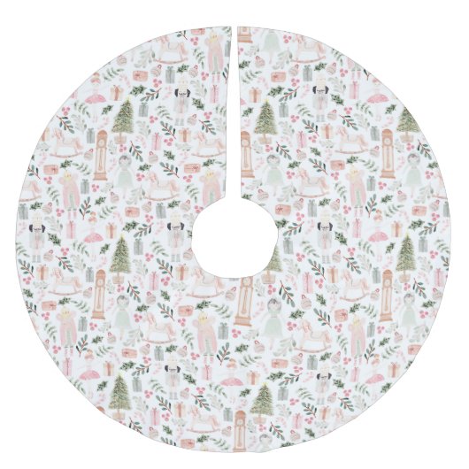 Jupon De Sapin En Polyester Brossé Nutcracker aquarelle vacances Brossé Polyeste (Devant)