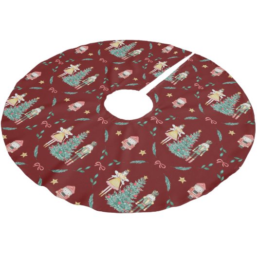 Jupon De Sapin En Polyester Brossé Nutcracker Ballerina cadeaux de Noël (Angle)