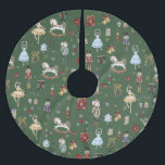 Jupon De Sapin En Polyester Brossé Nutcracker Christmas Ballet Aquarelle Vintage<br><div class="desc">Festive la jupe de Noël à thème Nutcracker.</div>