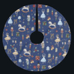 Jupon De Sapin En Polyester Brossé Nutcracker Christmas Ballet Aquarelle Vintage<br><div class="desc">Festive la jupe de Noël à thème Nutcracker.</div>