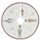 Jupon De Sapin En Polyester Brossé Nutcrackers Aquarelle Thème Noël (Devant)