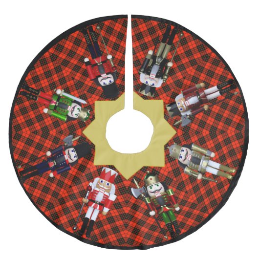 Jupon De Sapin En Polyester Brossé Nutcrackers et Red Plaid (Devant)