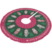 Jupon De Sapin En Polyester Brossé Nutcrakers rose et vert Noël Tartan (Angle)