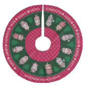 Jupon De Sapin En Polyester Brossé Nutcrakers rose et vert Noël Tartan (Devant)